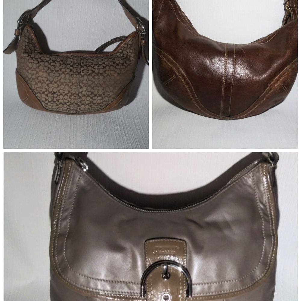 Coach lot of 3 Brown Leather Purses